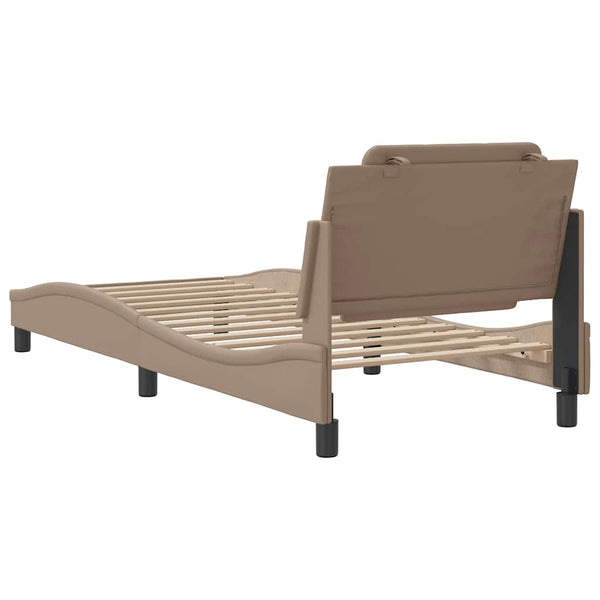 Bettgestell 100x200 cm Cappuccino-Braun Kunstleder