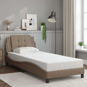 Bettgestell 100x200 cm Cappuccino-Braun Kunstleder