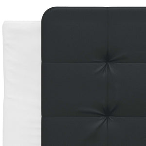 Bettgestell 100x200 cm Kunstleder Weiß/Schwarz