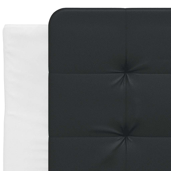 Bettgestell 100x200 cm Kunstleder Weiß/Schwarz