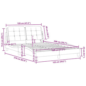 Bettgestell Schwarz 120x200 cm Kunstleder
