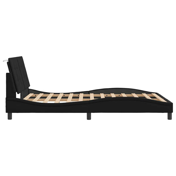 Bettgestell Schwarz 120x200 cm Kunstleder