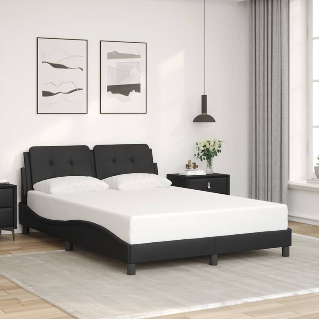 Bettgestell Schwarz 120x200 cm Kunstleder