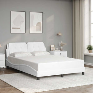 Bettgestell Weiß 120x200 cm Kunstleder