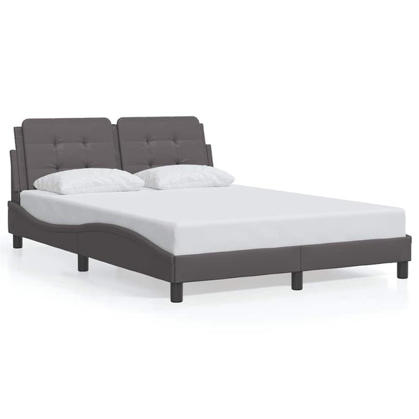 Bettgestell Grau 120x200 cm Kunstleder