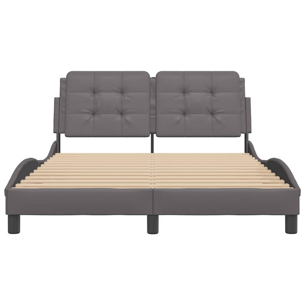 Bettgestell Grau 120x200 cm Kunstleder