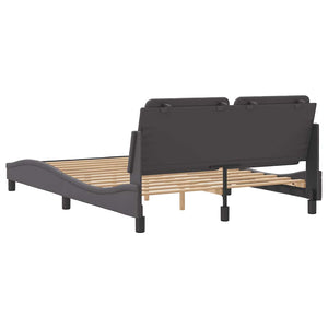 Bettgestell Grau 120x200 cm Kunstleder