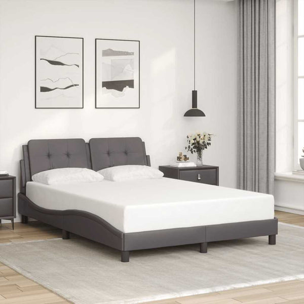 Bettgestell Grau 120x200 cm Kunstleder