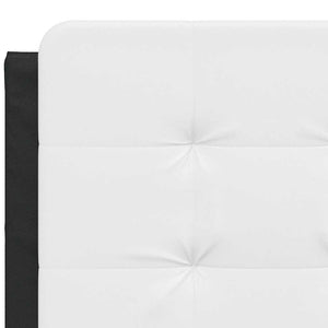 Bettgestell 120x200 cm Kunstleder Schwarz/Weiß