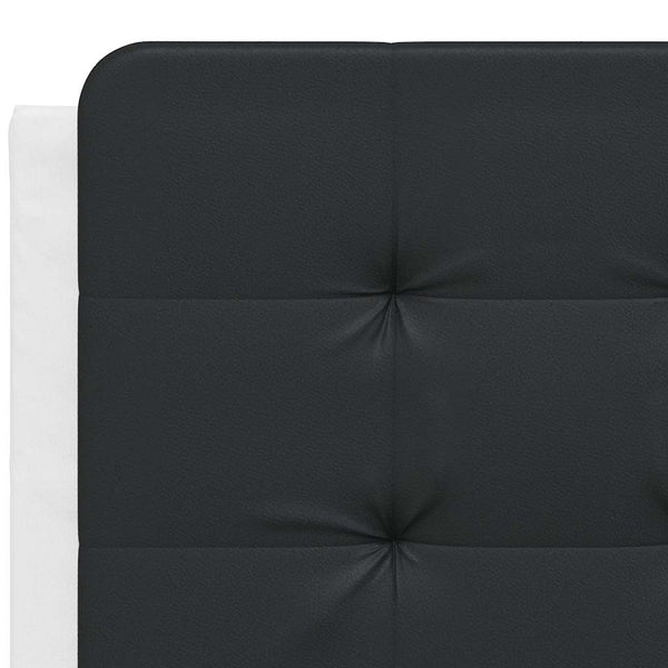 Bettgestell 120x200 cm Kunstleder Weiß/Schwarz