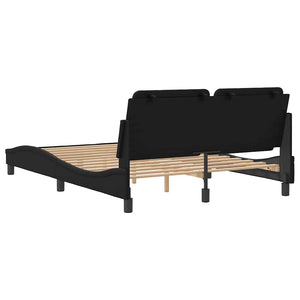 Schwarzes Kunstleder Bettgestell 140x190 cm