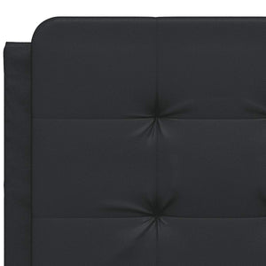 Schwarzes Kunstleder Bettgestell 140x190 cm