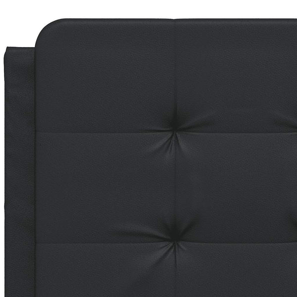Schwarzes Kunstleder Bettgestell 140x190 cm