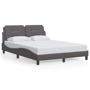 Bettgestell Grau 140x190 cm Kunstleder