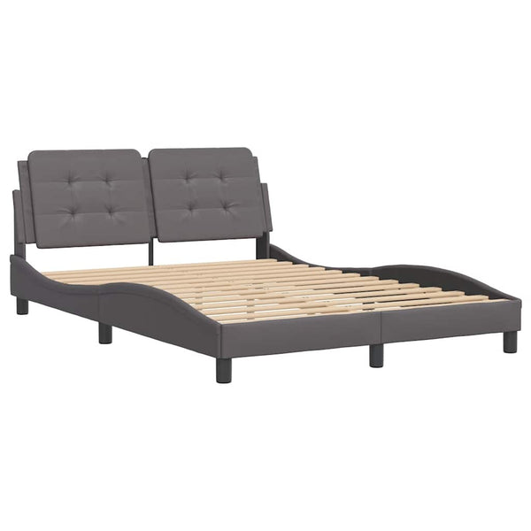 Bettgestell Grau 140x190 cm Kunstleder