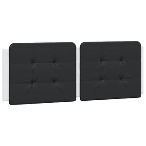 Bettgestell 140x190 cm Kunstleder Weiß/Schwarz