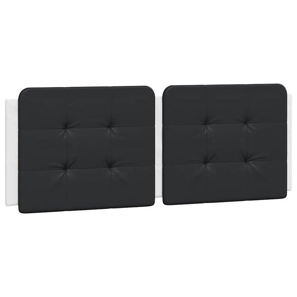 Bettgestell 140x190 cm Kunstleder Weiß/Schwarz