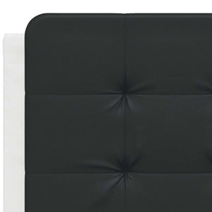 Bettgestell 140x190 cm Kunstleder Weiß/Schwarz