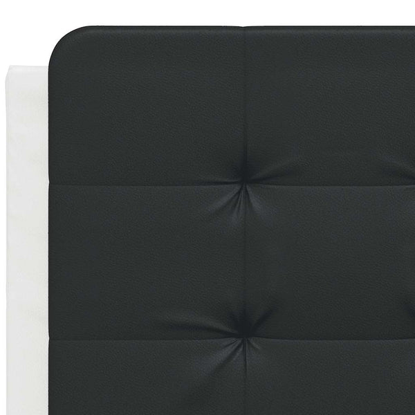Bettgestell 140x190 cm Kunstleder Weiß/Schwarz
