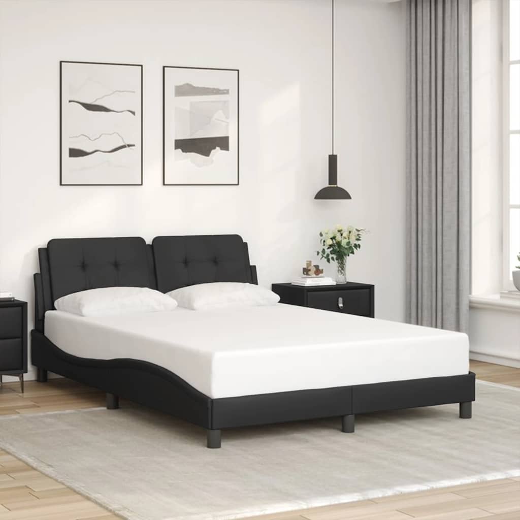 Bettgestell Schwarz 140x200 cm Kunstleder