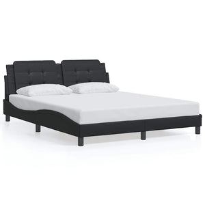 Schwarzes Kunstleder Bettgestell 160x200 cm