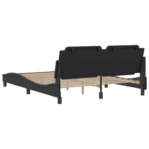 Schwarzes Kunstleder Bettgestell 160x200 cm