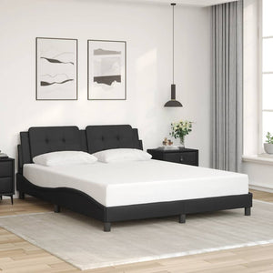 Schwarzes Kunstleder Bettgestell 160x200 cm