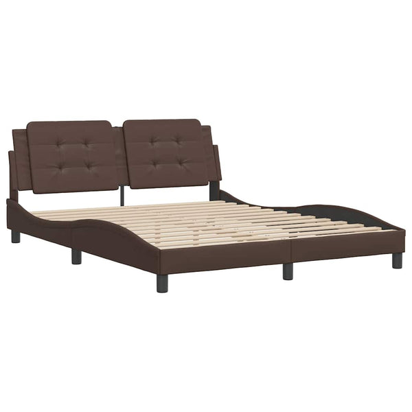 Bettgestell Zadar Braun 160x200 cm Kunstleder