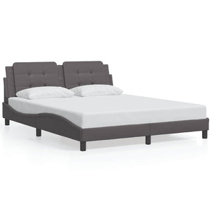 Bettgestell Grau 160x200 cm Kunstleder