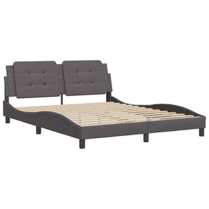 Bettgestell Grau 160x200 cm Kunstleder