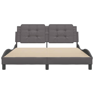 Bettgestell Grau 160x200 cm Kunstleder