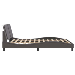 Bettgestell Grau 160x200 cm Kunstleder