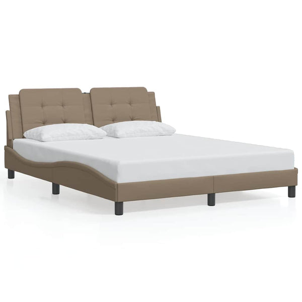 Bettgestell 160x200 cm Cappuccino-Braun Kunstleder