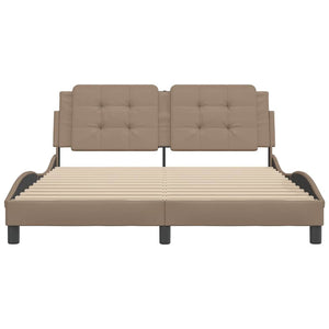 Bettgestell 160x200 cm Cappuccino-Braun Kunstleder