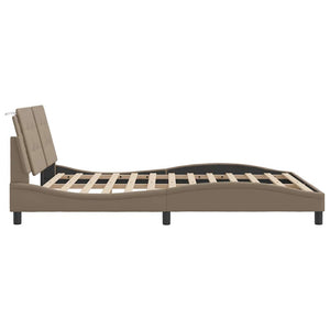 Bettgestell 160x200 cm Cappuccino-Braun Kunstleder