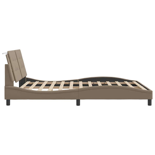 Bettgestell 160x200 cm Cappuccino-Braun Kunstleder