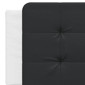 Bettgestell 160x200 cm Kunstleder Weiß/Schwarz