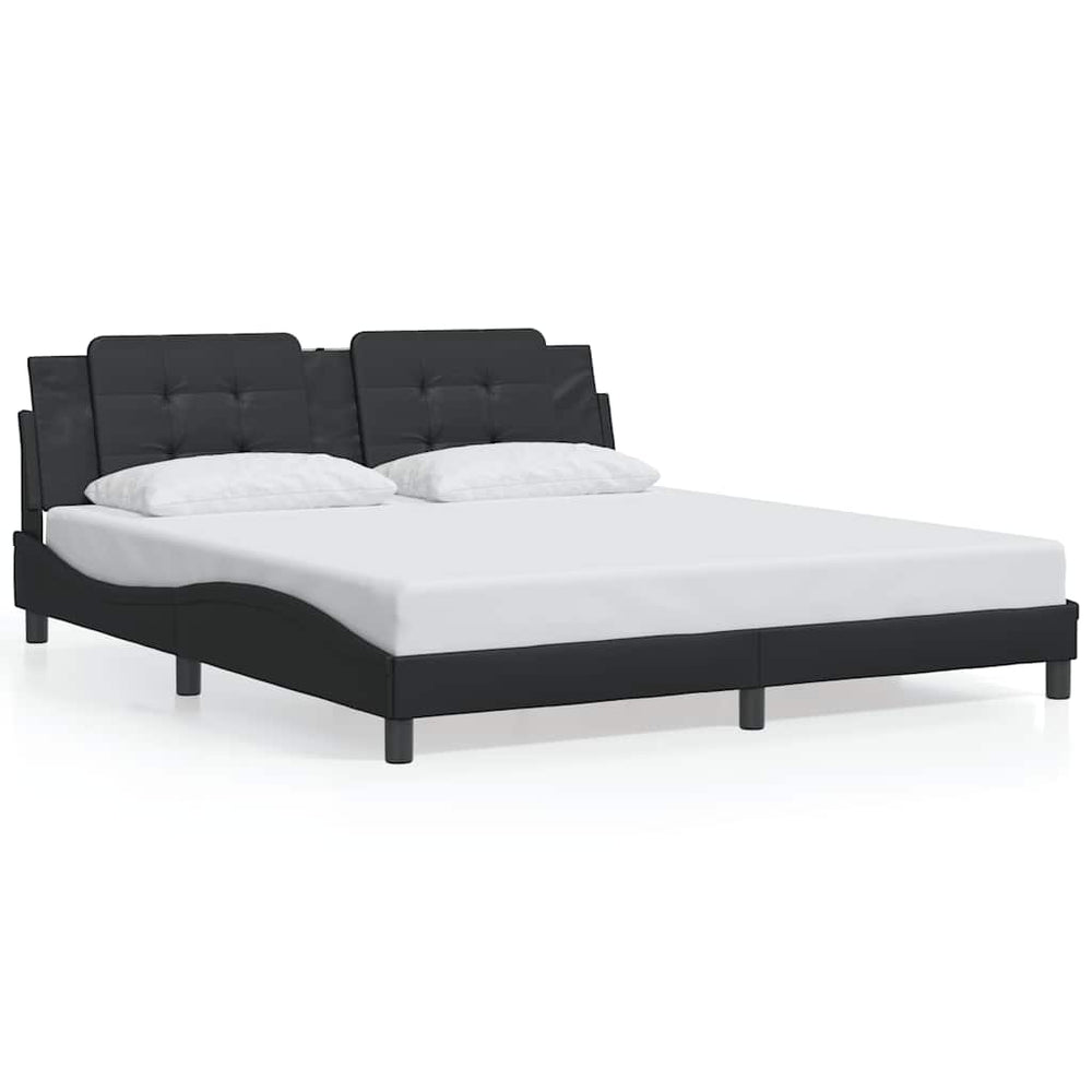 Bettgestell Schwarz 180x200 cm Kunstleder