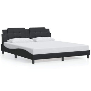 Bettgestell Schwarz 180x200 cm Kunstleder