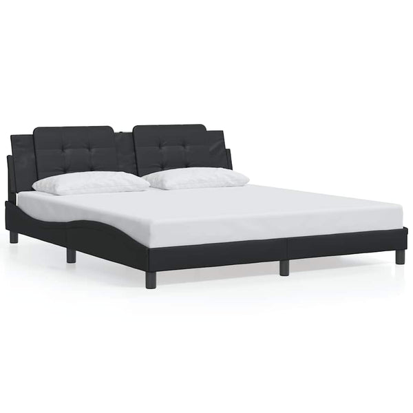 Bettgestell Schwarz 180x200 cm Kunstleder