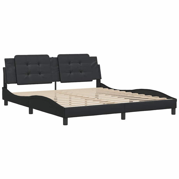 Bettgestell Schwarz 180x200 cm Kunstleder