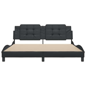 Bettgestell Schwarz 180x200 cm Kunstleder