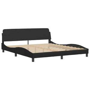 Bettgestell Schwarz 180x200 cm Kunstleder