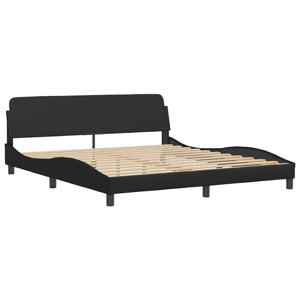 Bettgestell Schwarz 180x200 cm Kunstleder
