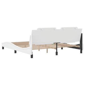 Bettgestell Weiß Kunstleder 180x200 cm