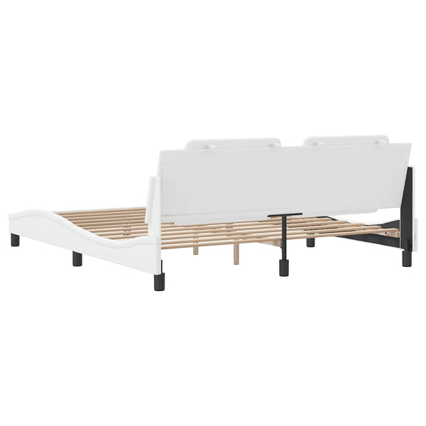 Bettgestell Weiß Kunstleder 180x200 cm