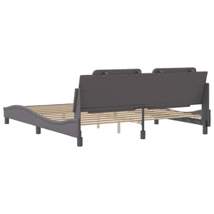 Graues Kunstleder Bettgestell 180x200 cm