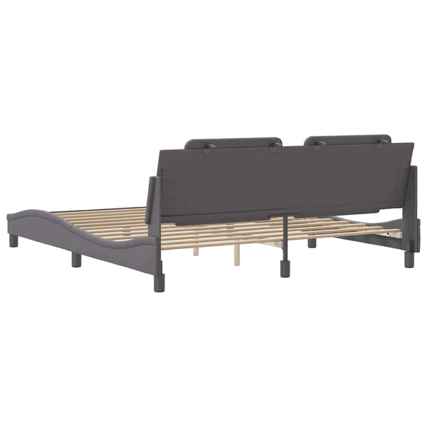 Graues Kunstleder Bettgestell 180x200 cm