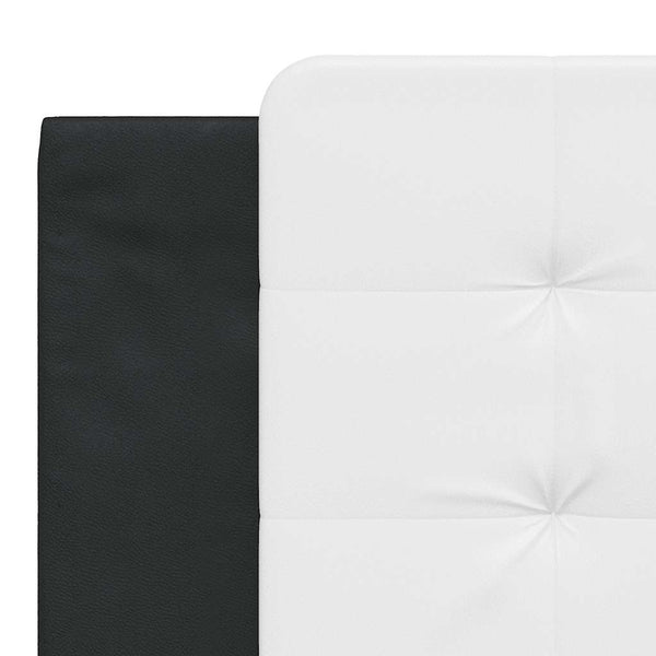 Bettgestell 180x200 cm Kunstleder Schwarz/Weiß