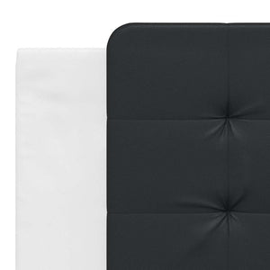 Bettgestell 180x200 cm Kunstleder Weiß/Schwarz